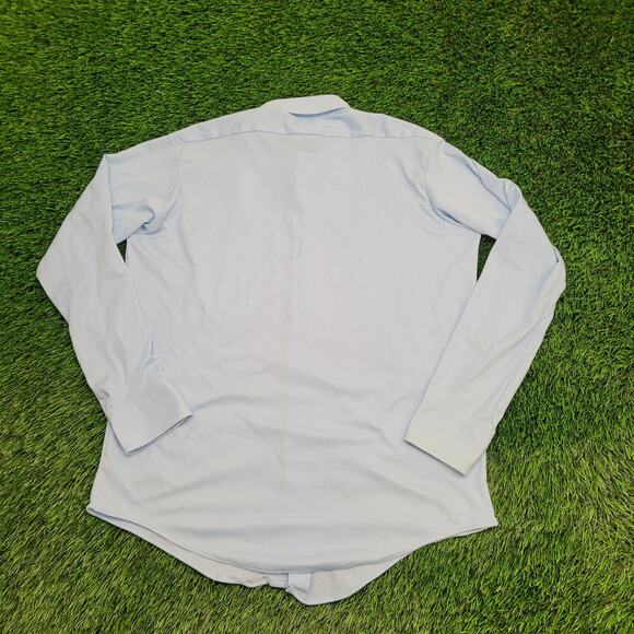 Vintage 80s Van-Heusen MOD Button Shirt Large 22x30 Blue - Picture 10 of 12